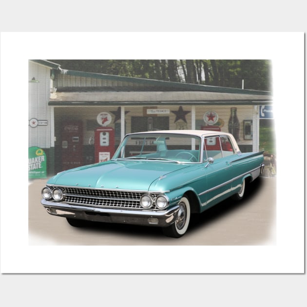 1961 Galaxie 500 in our filling station series Wall Art by Permages LLC